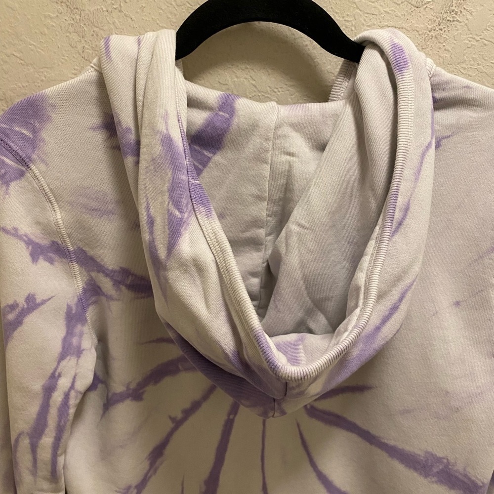 ATM Anthony Thomas Melillo Purple & White Tie Dye Zip Front Hoodie Size Small - Picture 9 of 10